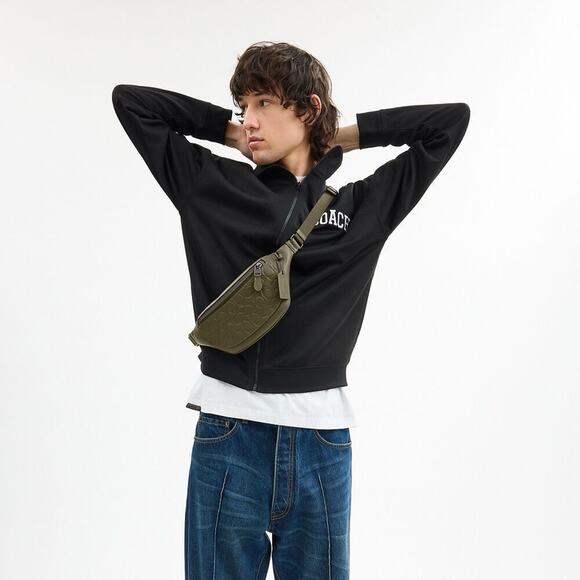 NWT Coach Warren Mini Belt Bag In Signature Leather OLIVE DRAB Caj34 - Picture 7 of 7